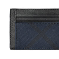 Porte-cartes en tissu à motif London check - Navy & Black