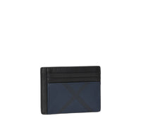 Porte-cartes en tissu à motif London check - Navy & Black
