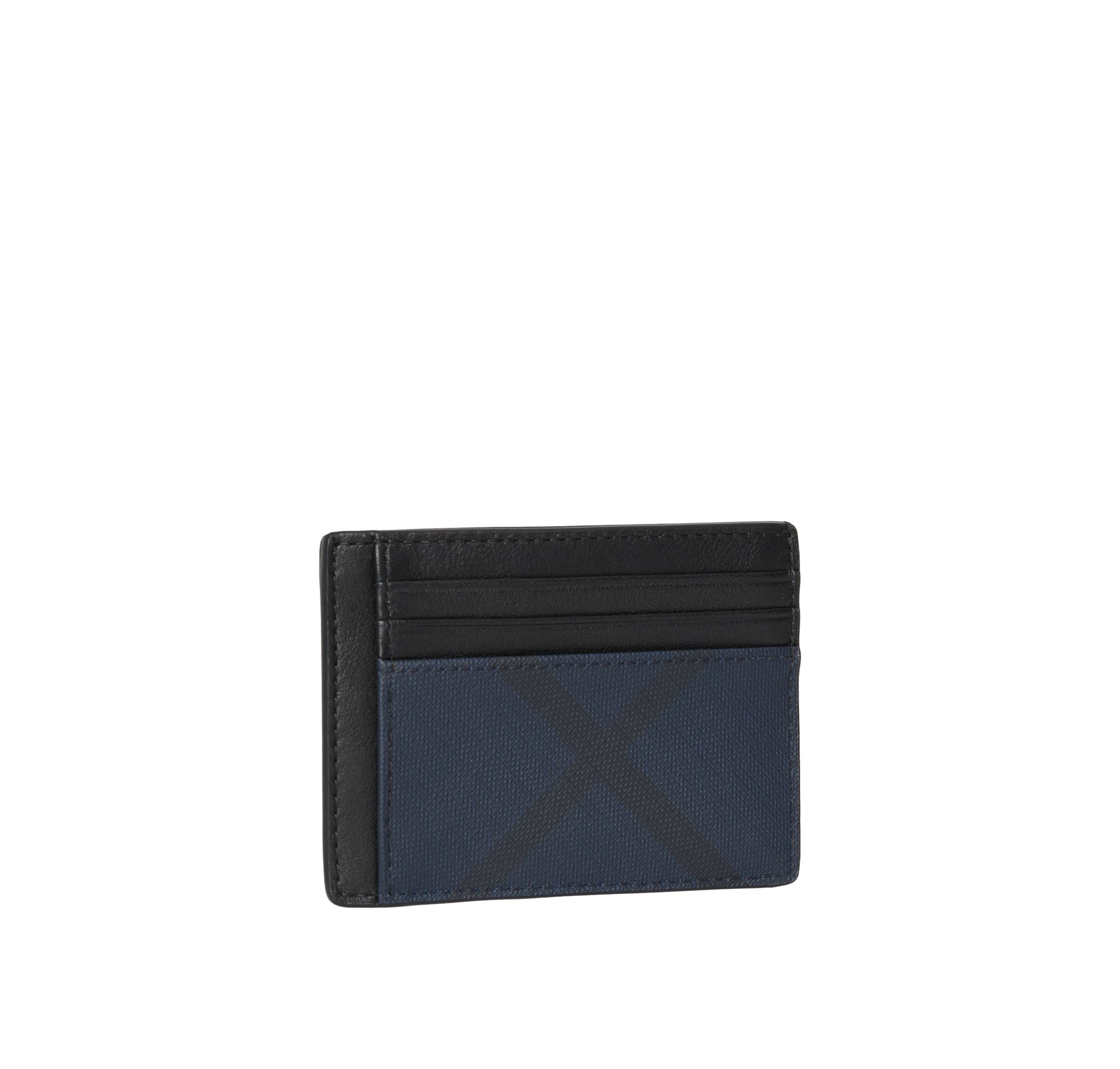 Porte-cartes en tissu à motif London check - Navy & Black