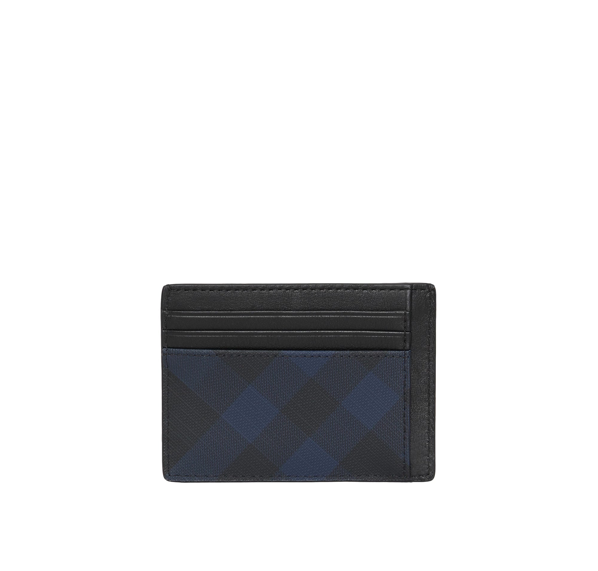 Porte-cartes en tissu à motif London check - Navy & Black