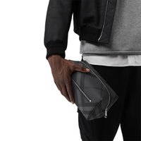 Pochette en cuir à motif London check - Charcoal & Black