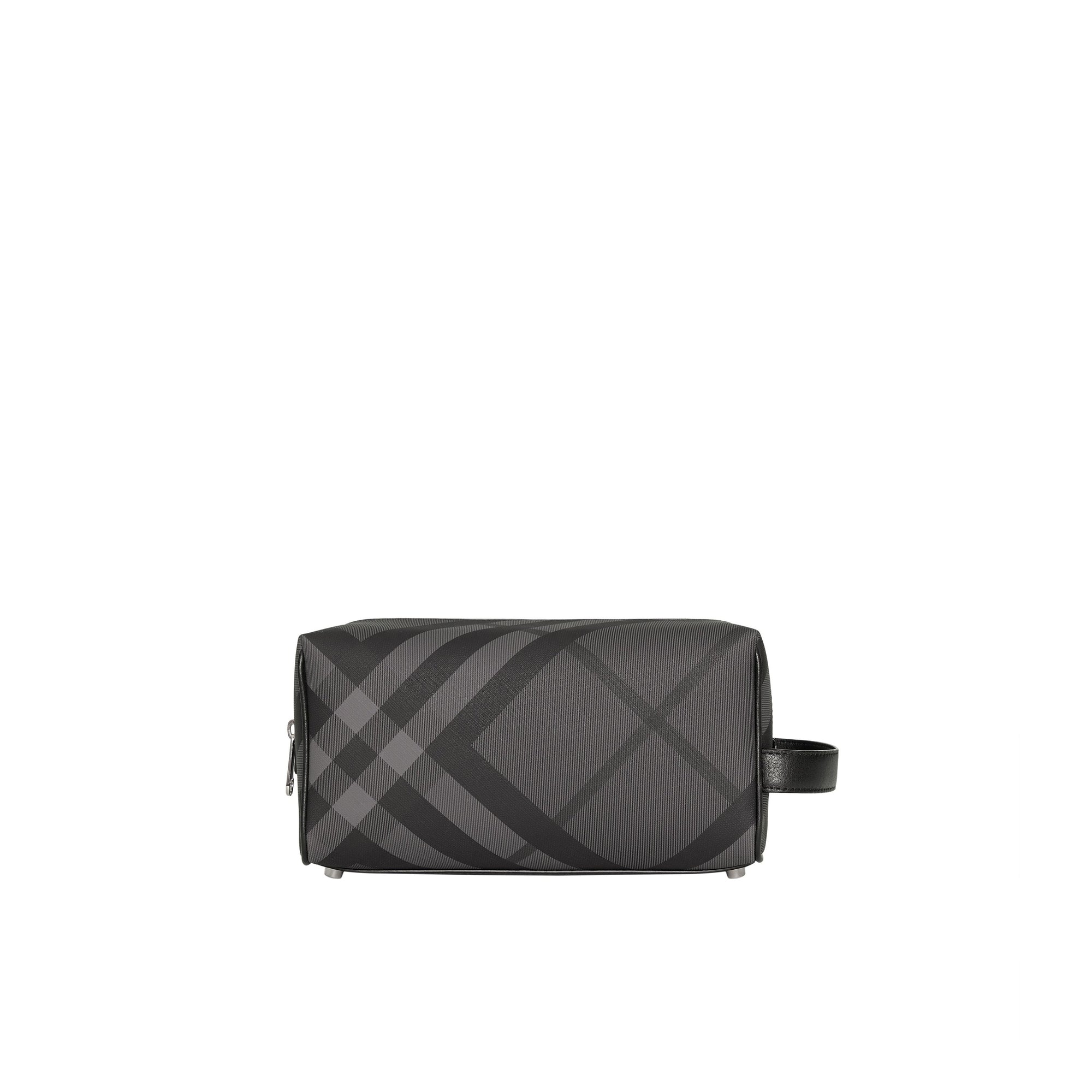 Pochette en cuir à motif London check - Charcoal & Black