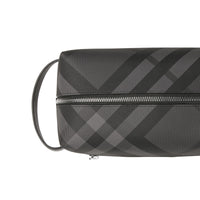 Pochette en cuir à motif London check - Charcoal & Black