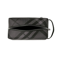Pochette en cuir à motif London check - Charcoal & Black