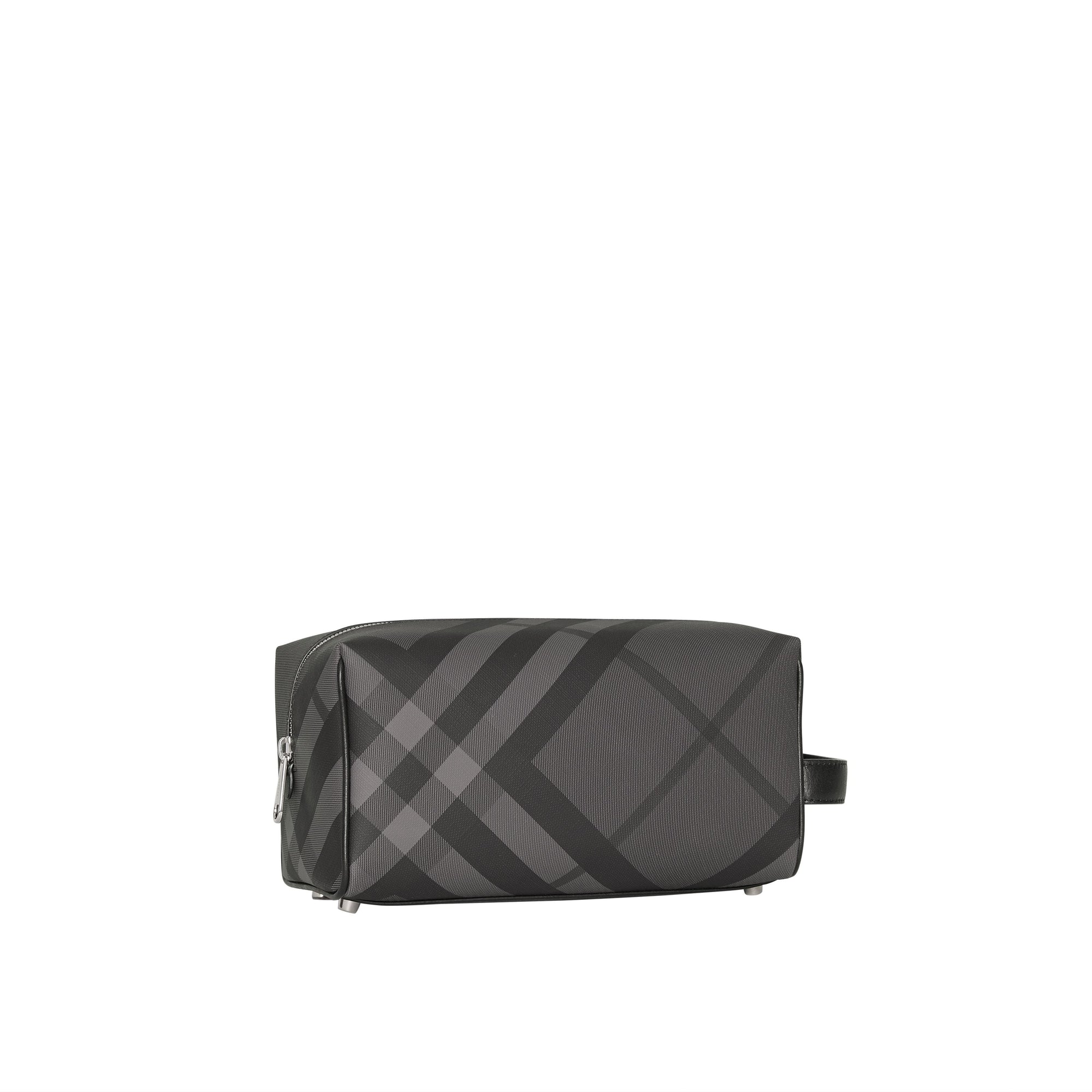 Pochette en cuir à motif London check - Charcoal & Black