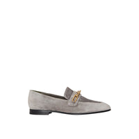 Mocassins en cuir velours à chaîne - Smokey Grey