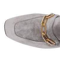 Mocassins en cuir velours à chaîne - Smokey Grey