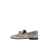 Mocassins en cuir velours à chaîne - Smokey Grey