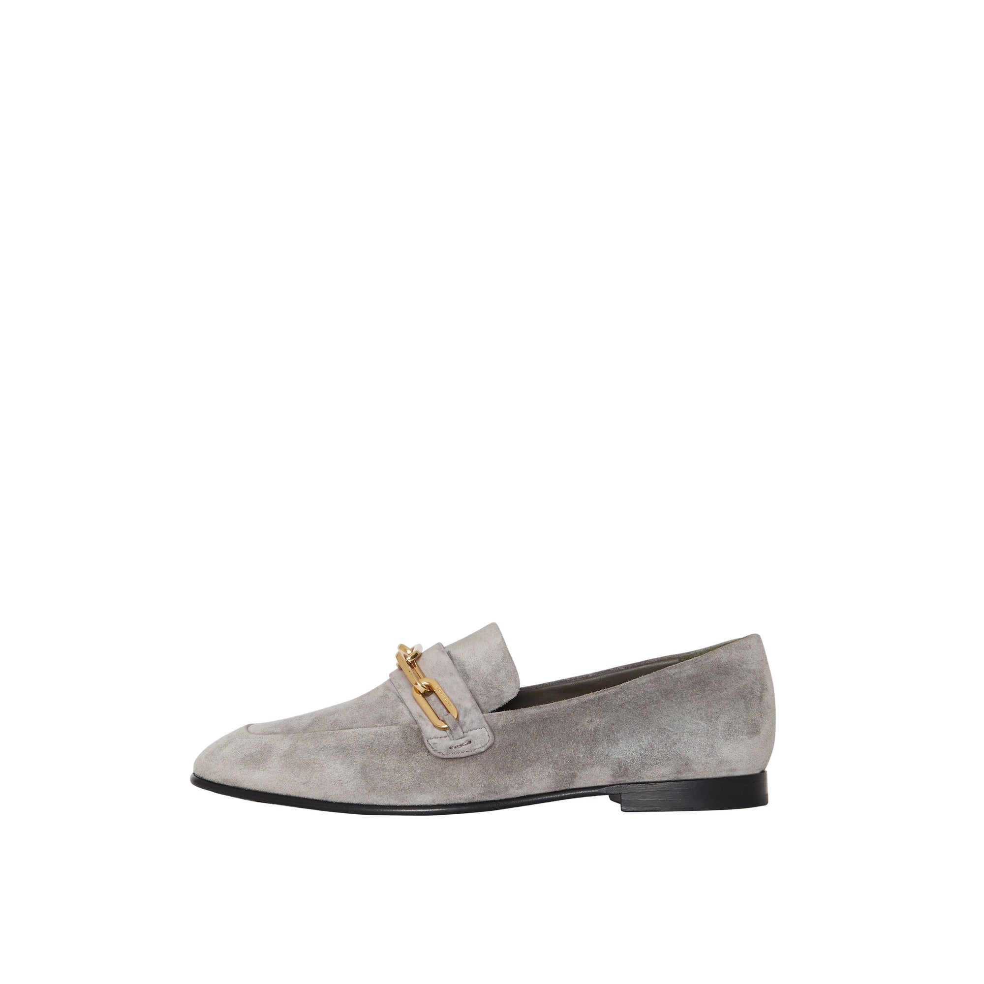 Mocassins en cuir velours à chaîne - Smokey Grey