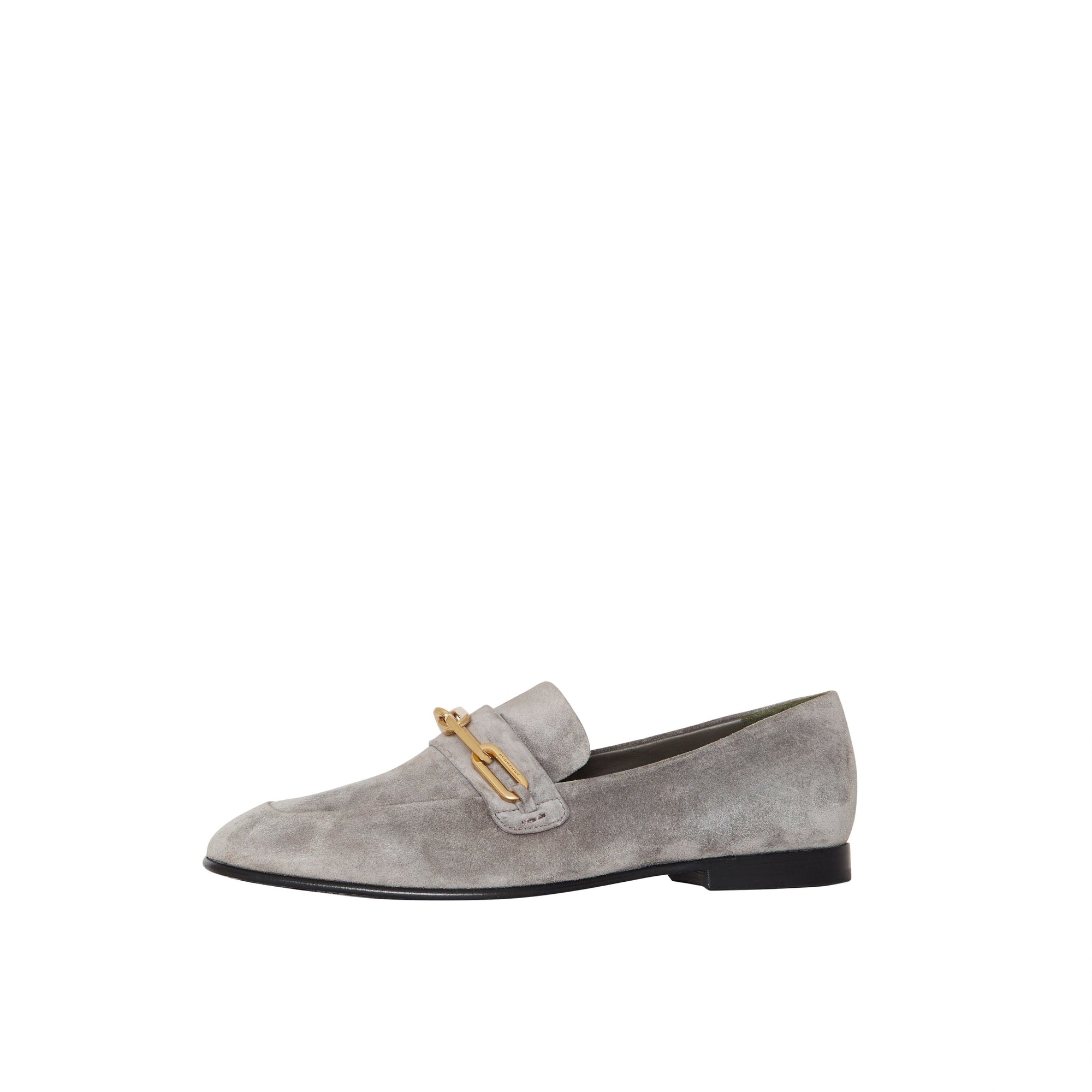 Mocassins en cuir velours à chaîne - Smokey Grey