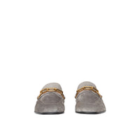 Mocassins en cuir velours à chaîne - Smokey Grey