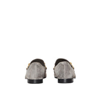 Mocassins en cuir velours à chaîne - Smokey Grey