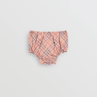 Robe et bloomer en coton à motif check - Light Rose