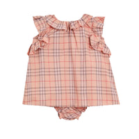Robe et bloomer en coton à motif check - Light Rose