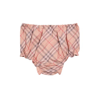 Robe et bloomer en coton à motif check - Light Rose