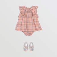 Robe et bloomer en coton à motif check - Light Rose