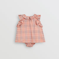 Robe et bloomer en coton à motif check - Light Rose