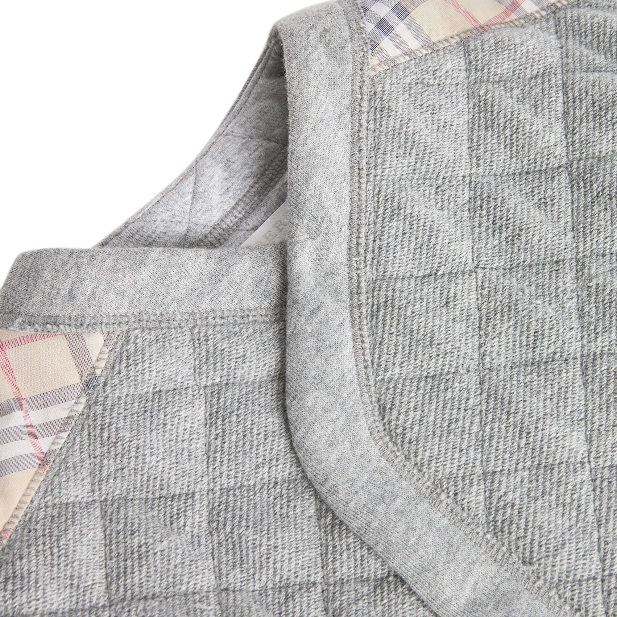 Combinaison matelassée en coton avec motif Check - Grey Melange