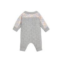 Combinaison matelassée en coton avec motif Check - Grey Melange