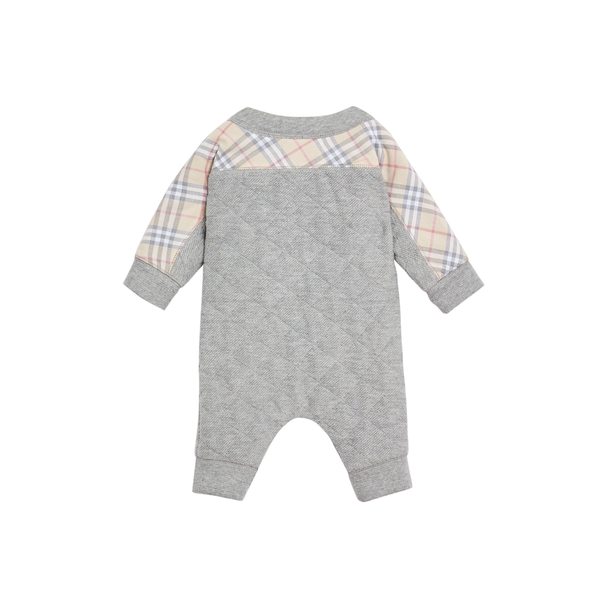 Combinaison matelassée en coton avec motif Check - Grey Melange