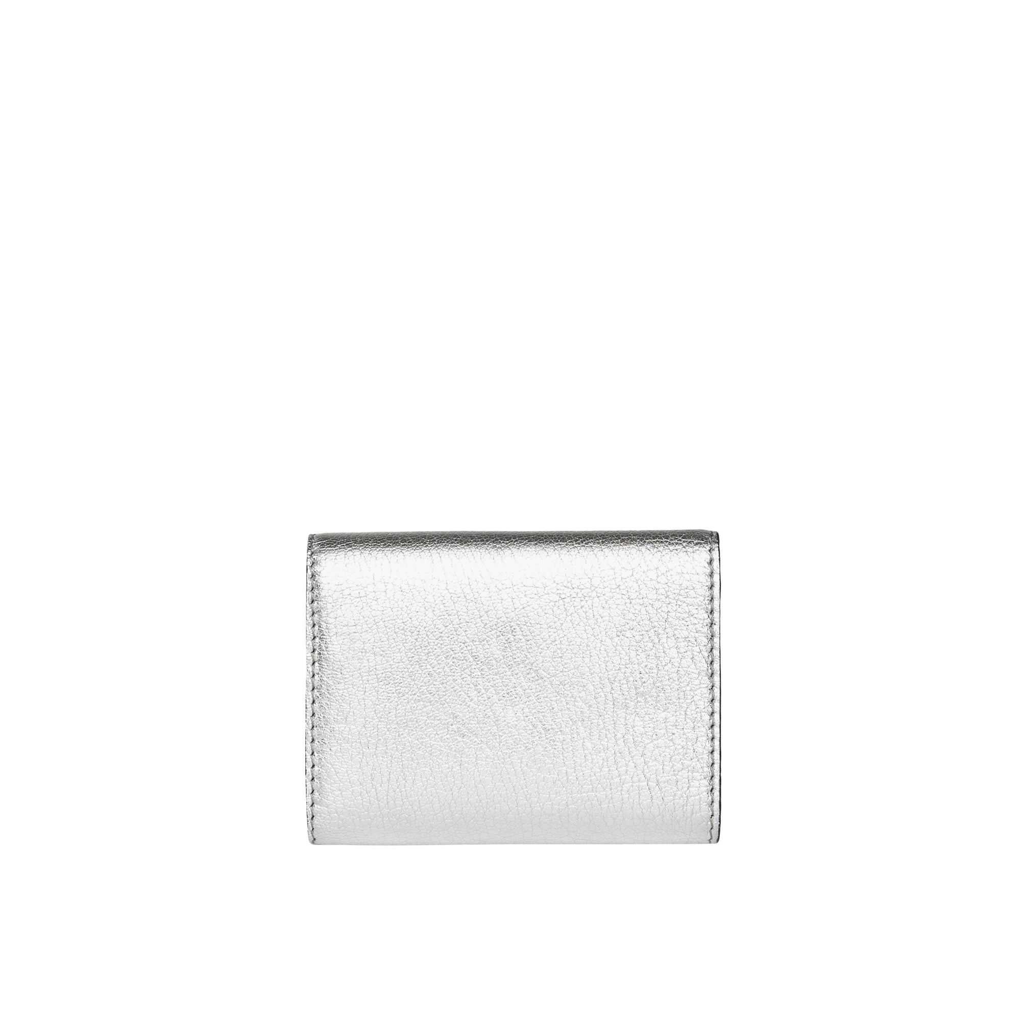 Petit portefeuille en cuir métallisé - Silver