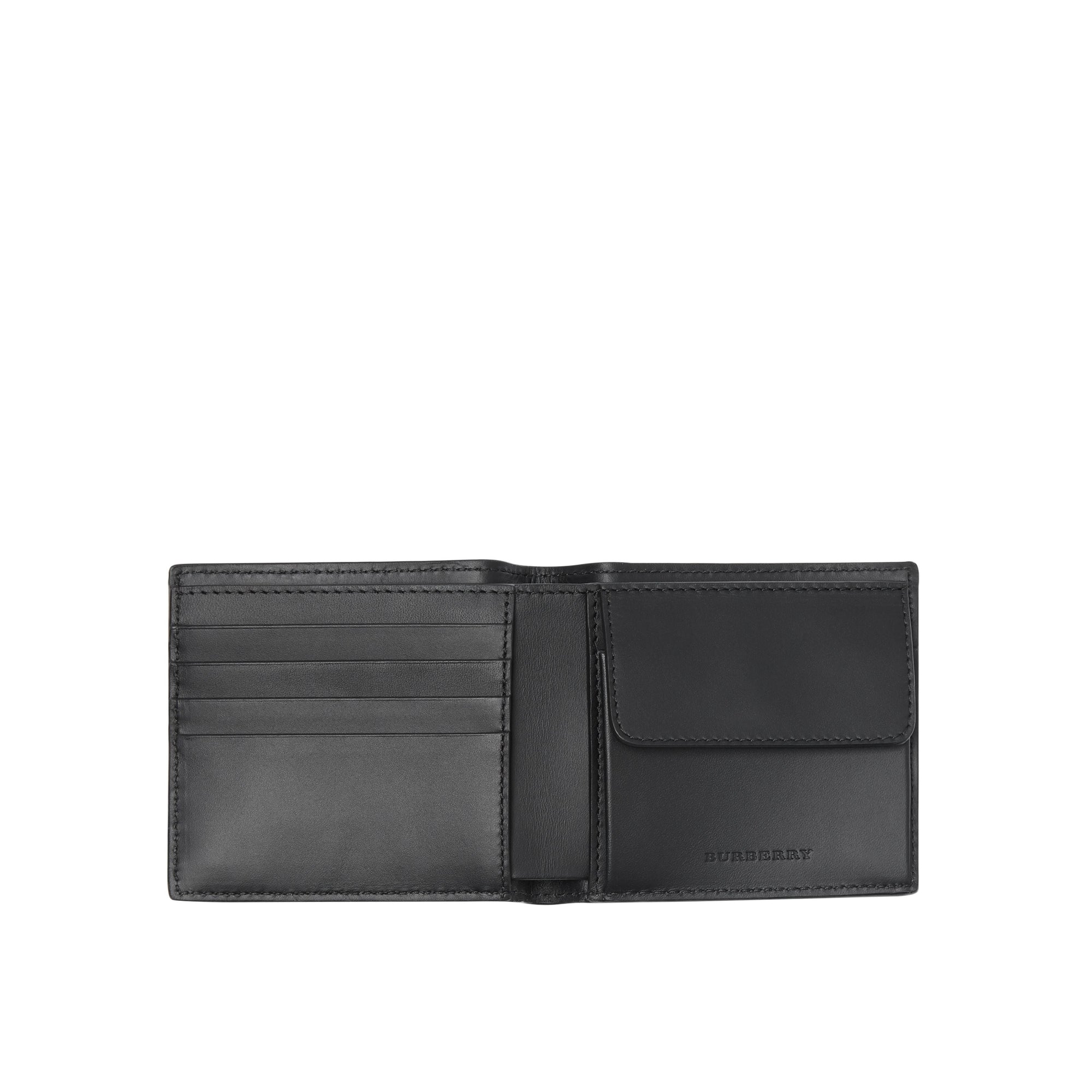 Portefeuille à rabat multidevise en cuir - Black
