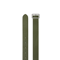 Ceinture en cuir à boucle et cristaux - Dark Olive