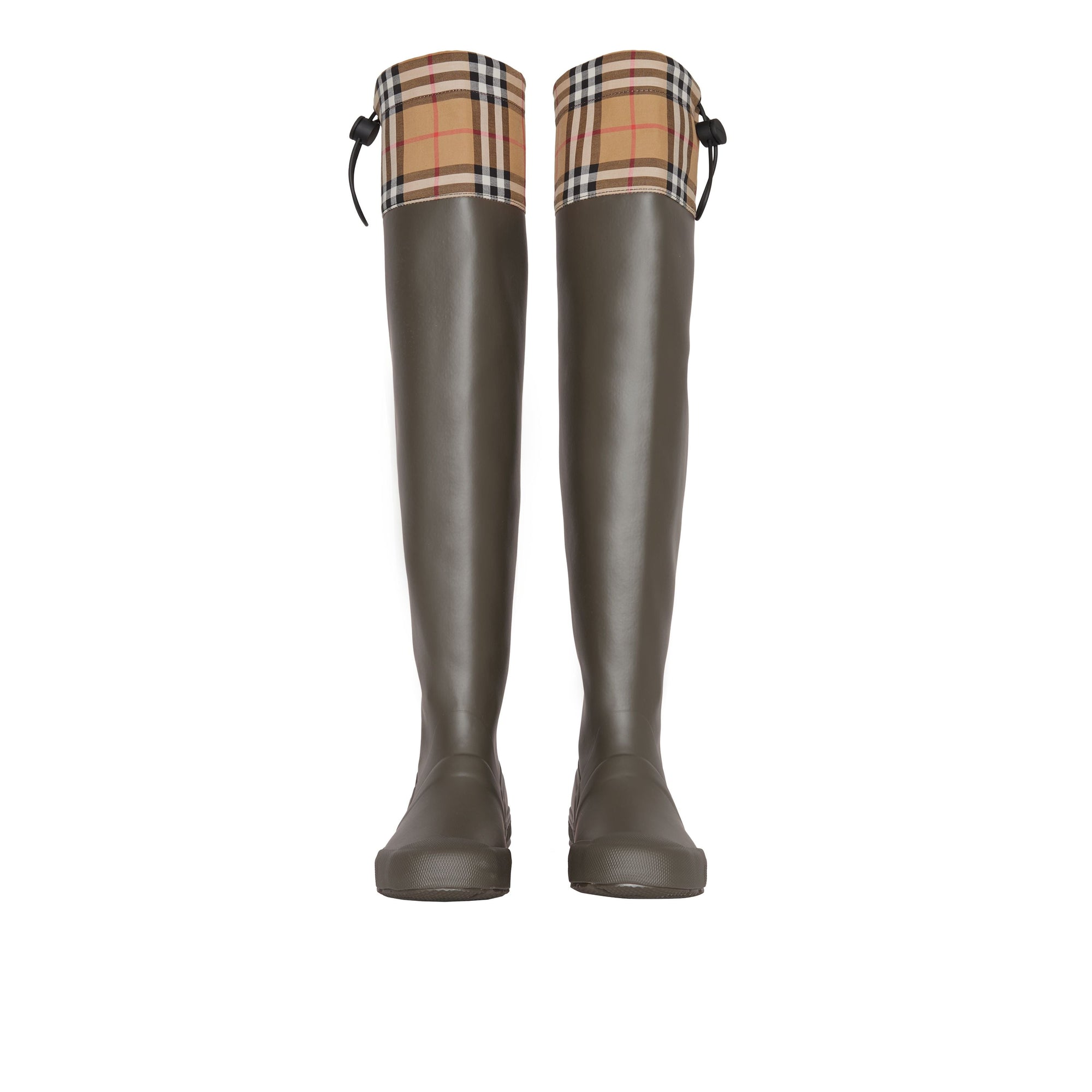 Bottes de pluie à motif Vintage check - Military Green
