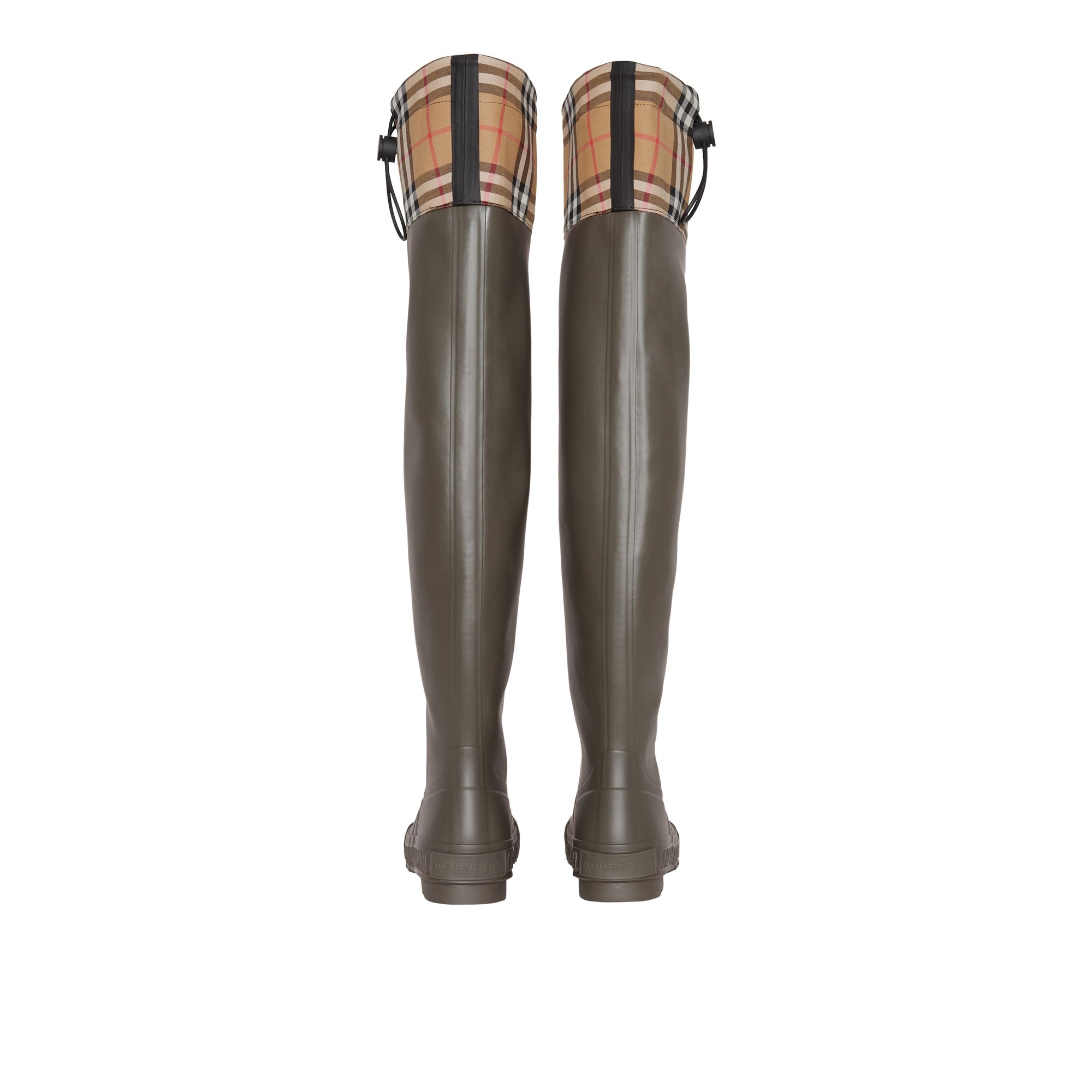 Bottes de pluie à motif Vintage check - Military Green