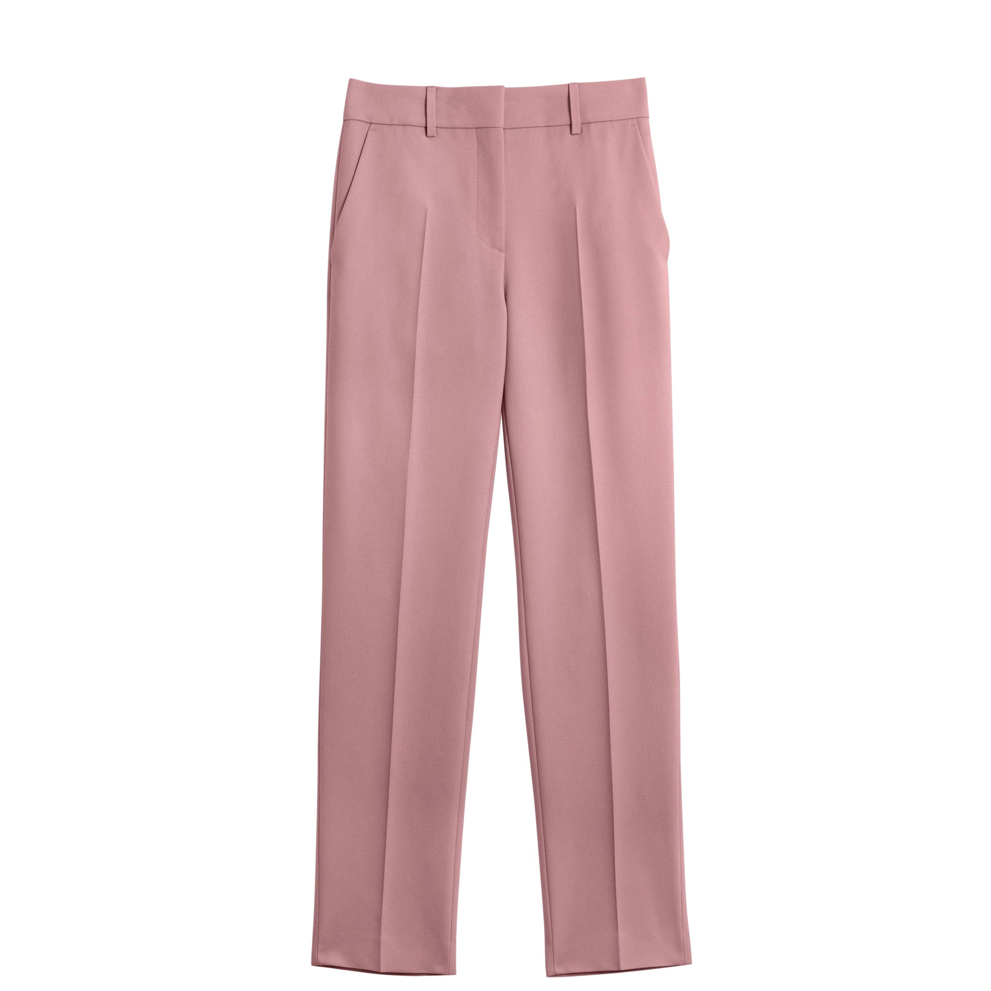 Pantalon tailleur droit en laine mélangée - Chalk Pink