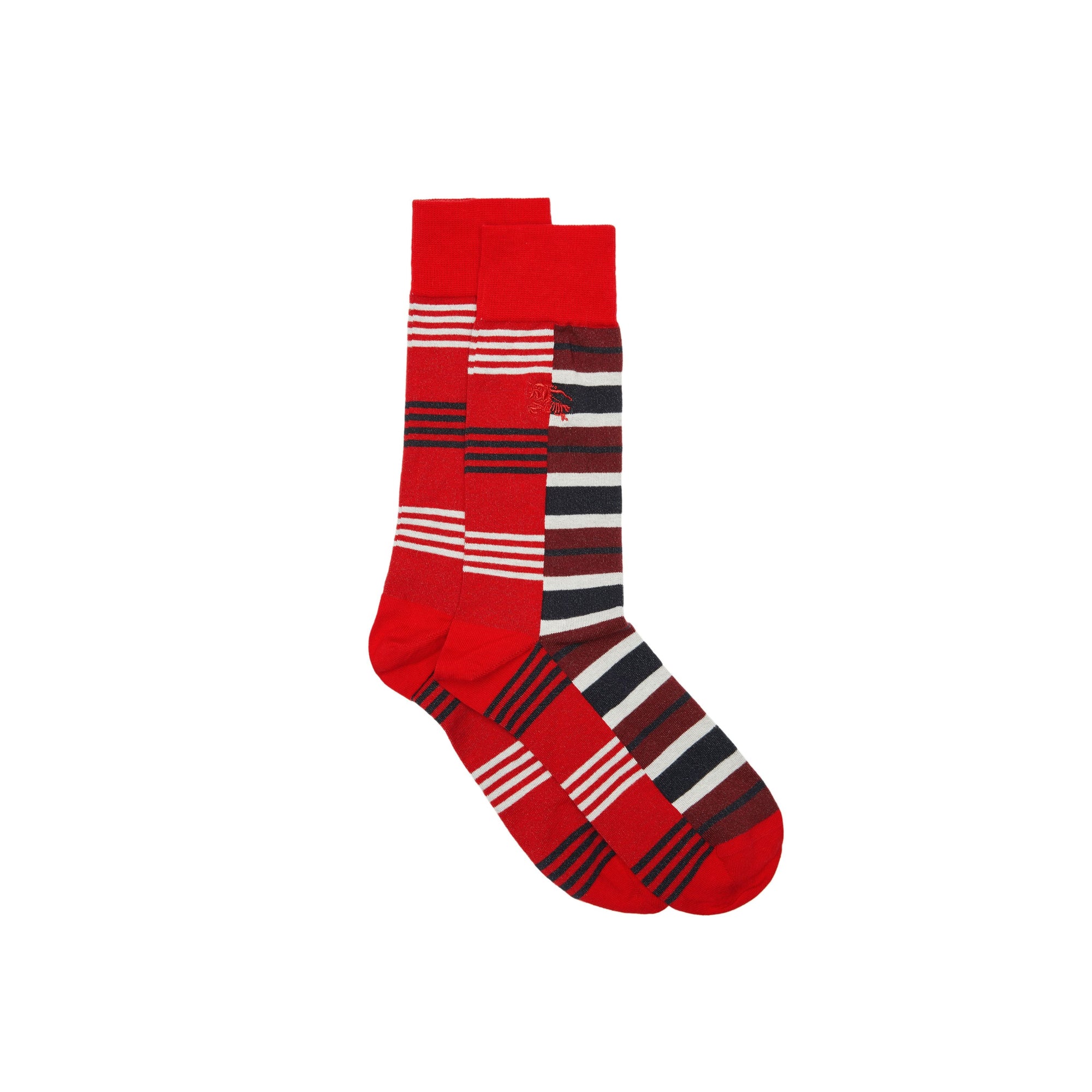 Chaussettes en coton mélangé rayées - Parade Red
