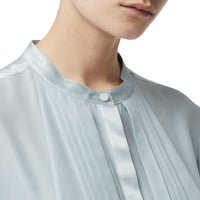 Robe chemise en satin de soie - Pale Blue