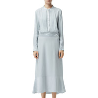 Robe chemise en satin de soie - Pale Blue