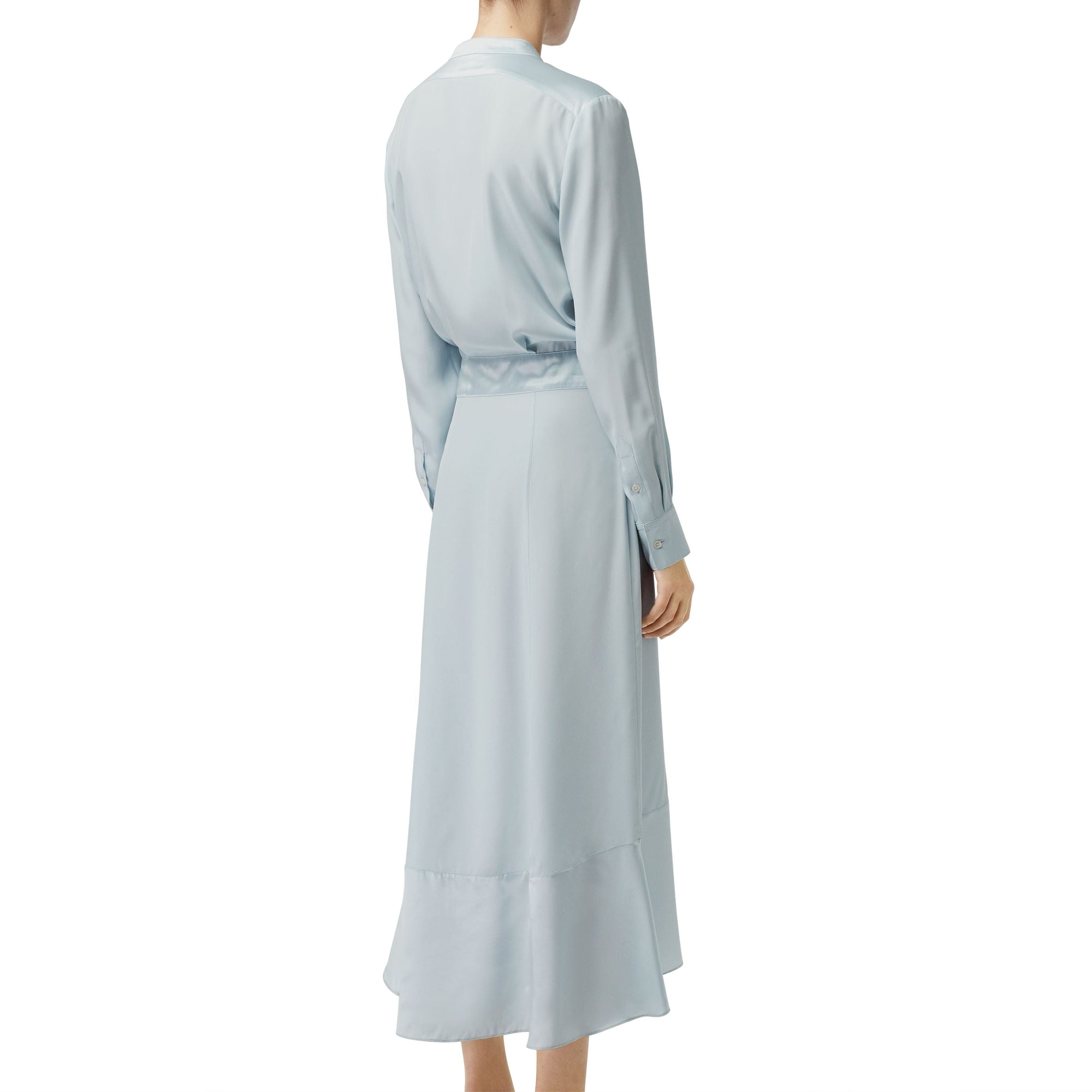 Robe chemise en satin de soie - Pale Blue