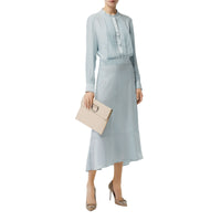 Robe chemise en satin de soie - Pale Blue