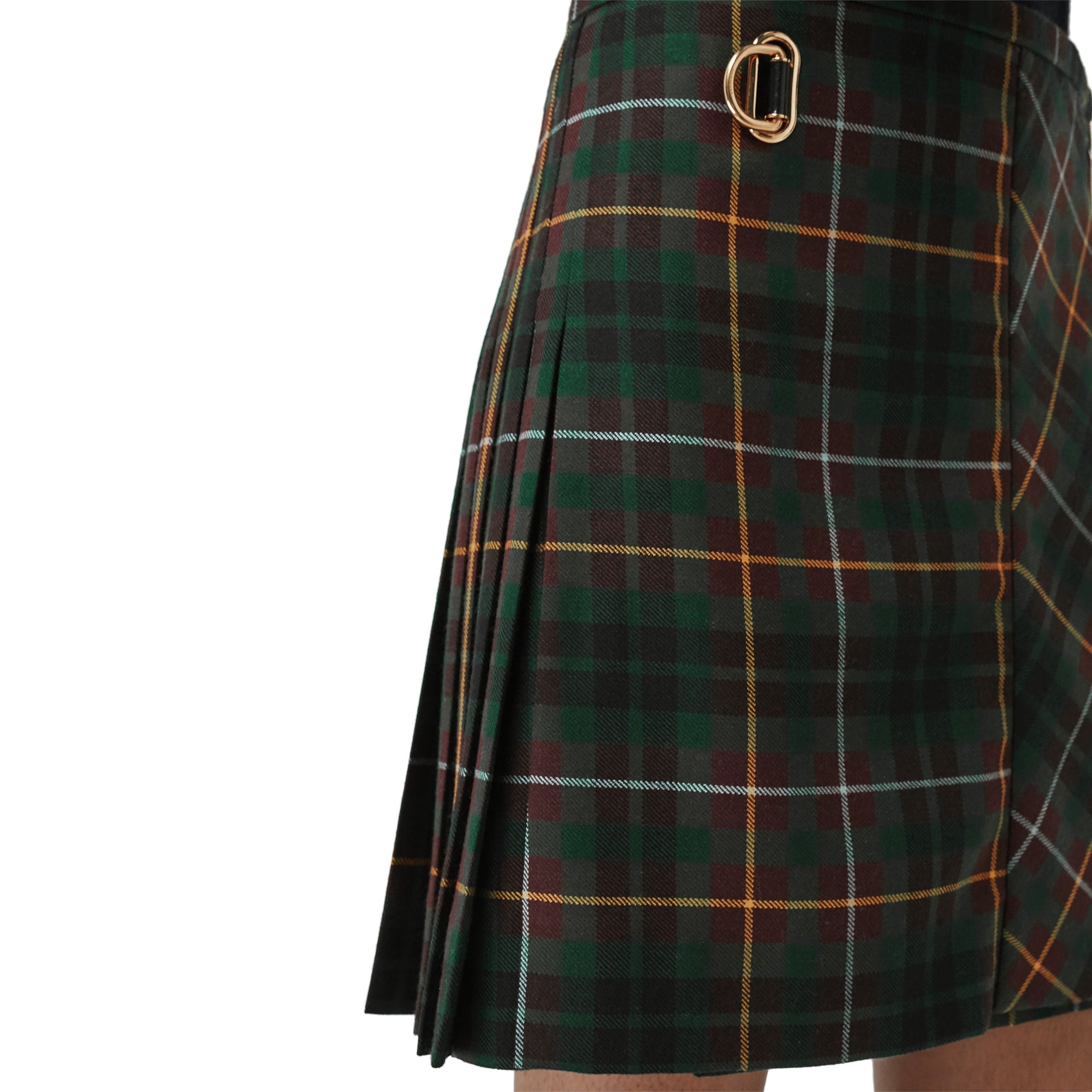 Mini kilt en laine tartan - Pine Green Check