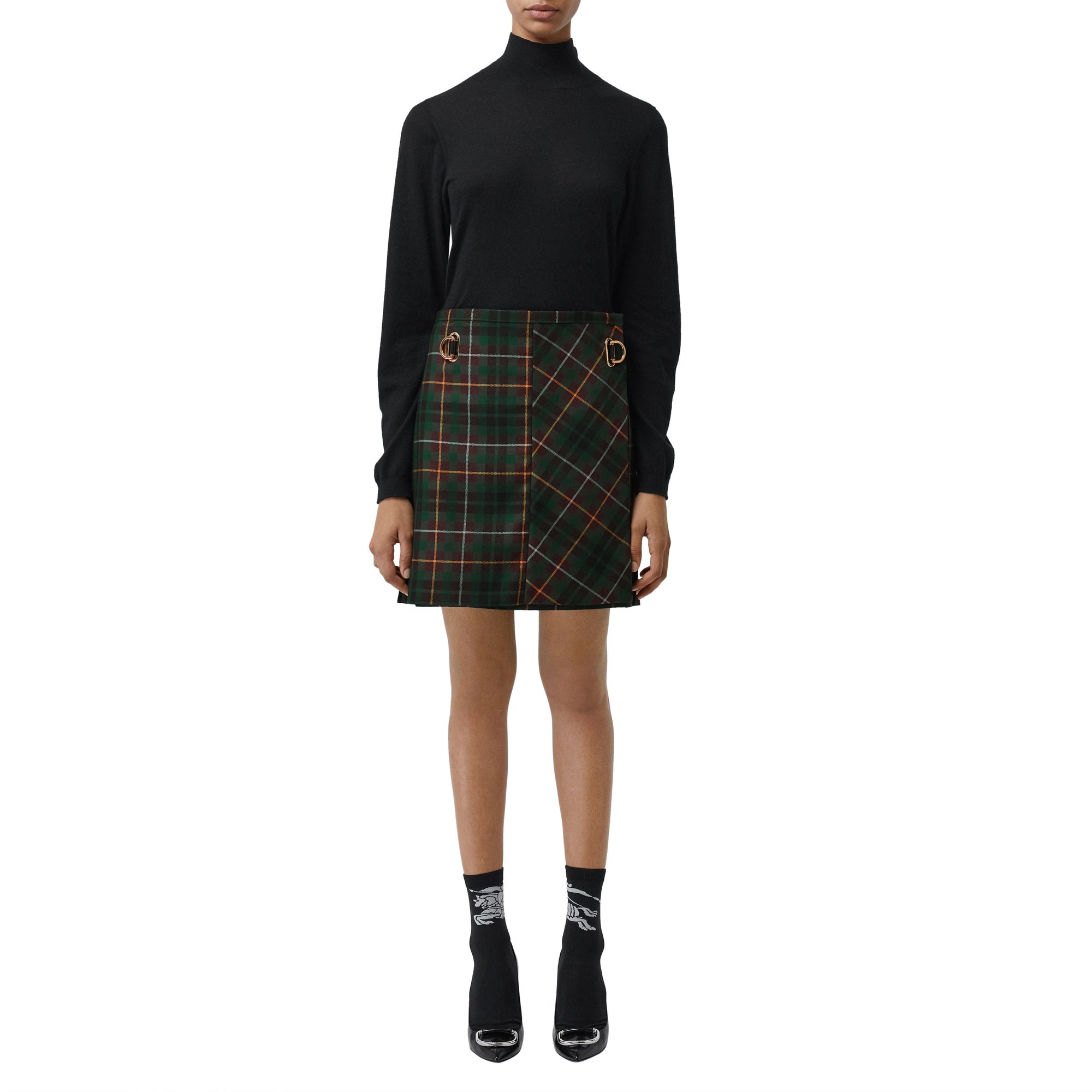 Mini kilt en laine tartan - Pine Green Check
