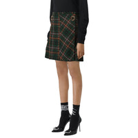 Mini kilt en laine tartan - Pine Green Check