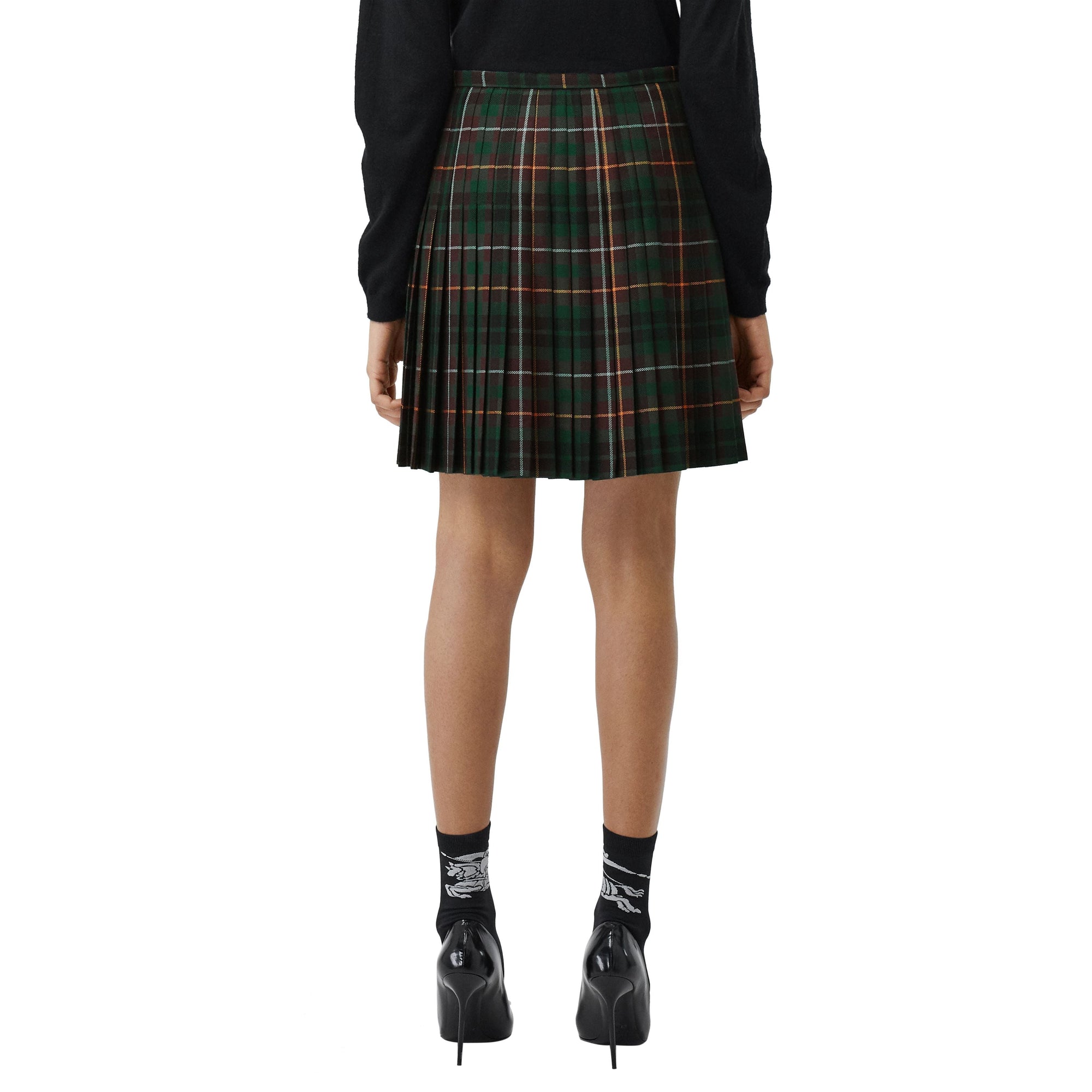 Mini kilt en laine tartan - Pine Green Check