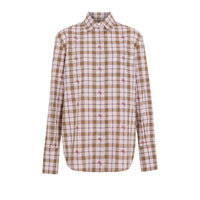 Chemise en coton à motif check et fil coupé - Alabaster Pink