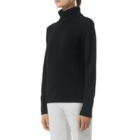Pull à col roulé en cachemire et écusson brodé - Black