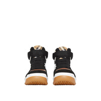 Sneakers montantes en cuir et cuir velours - Camel