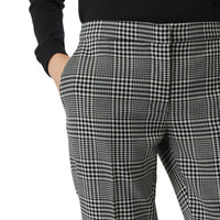 Pantalon droit en laine à motif check Prince de Galles - Mist Green Check