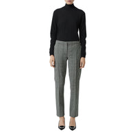 Pantalon droit en laine à motif check Prince de Galles - Mist Green Check
