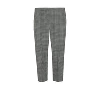 Pantalon droit en laine à motif check Prince de Galles - Mist Green Check