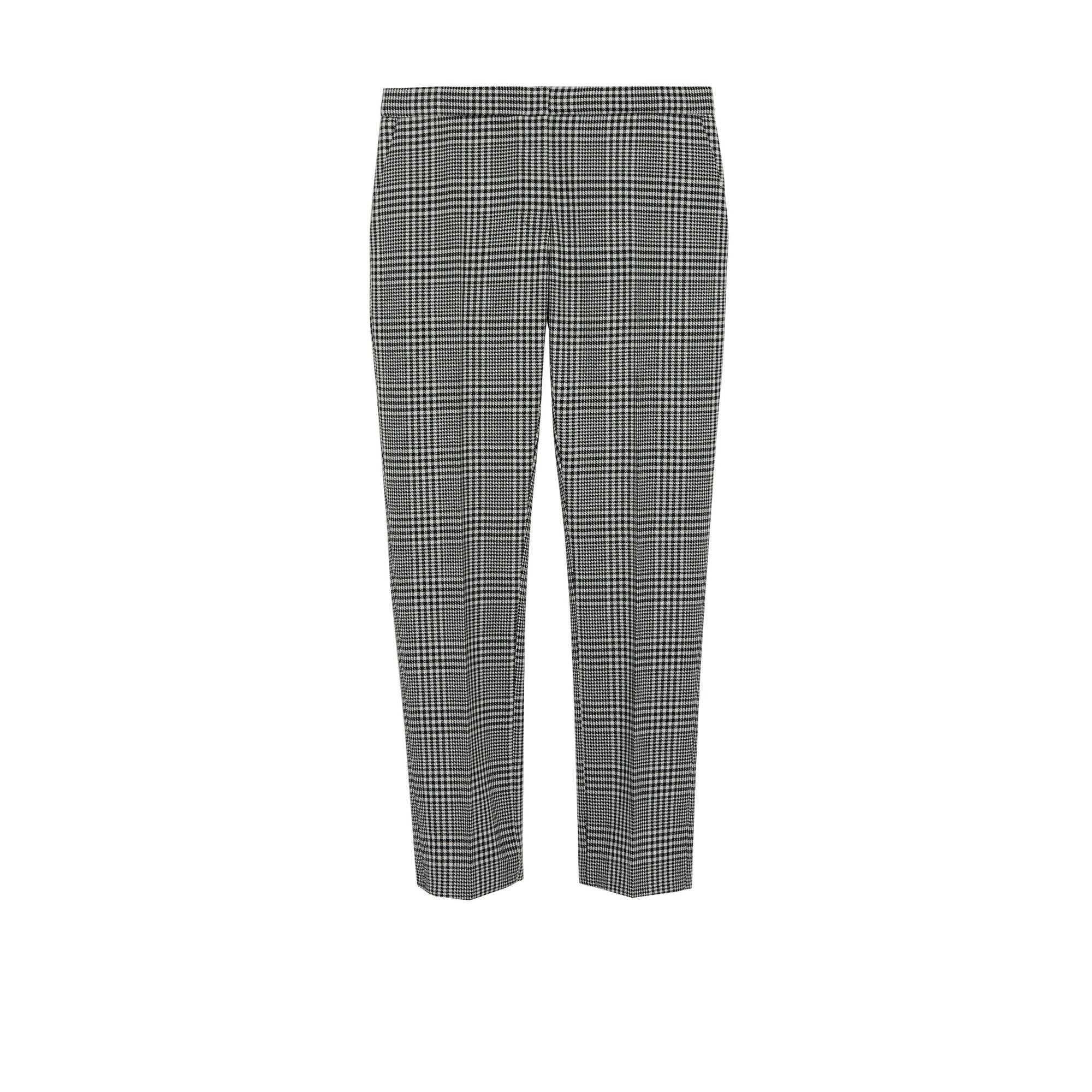 Pantalon droit en laine à motif check Prince de Galles - Mist Green Check