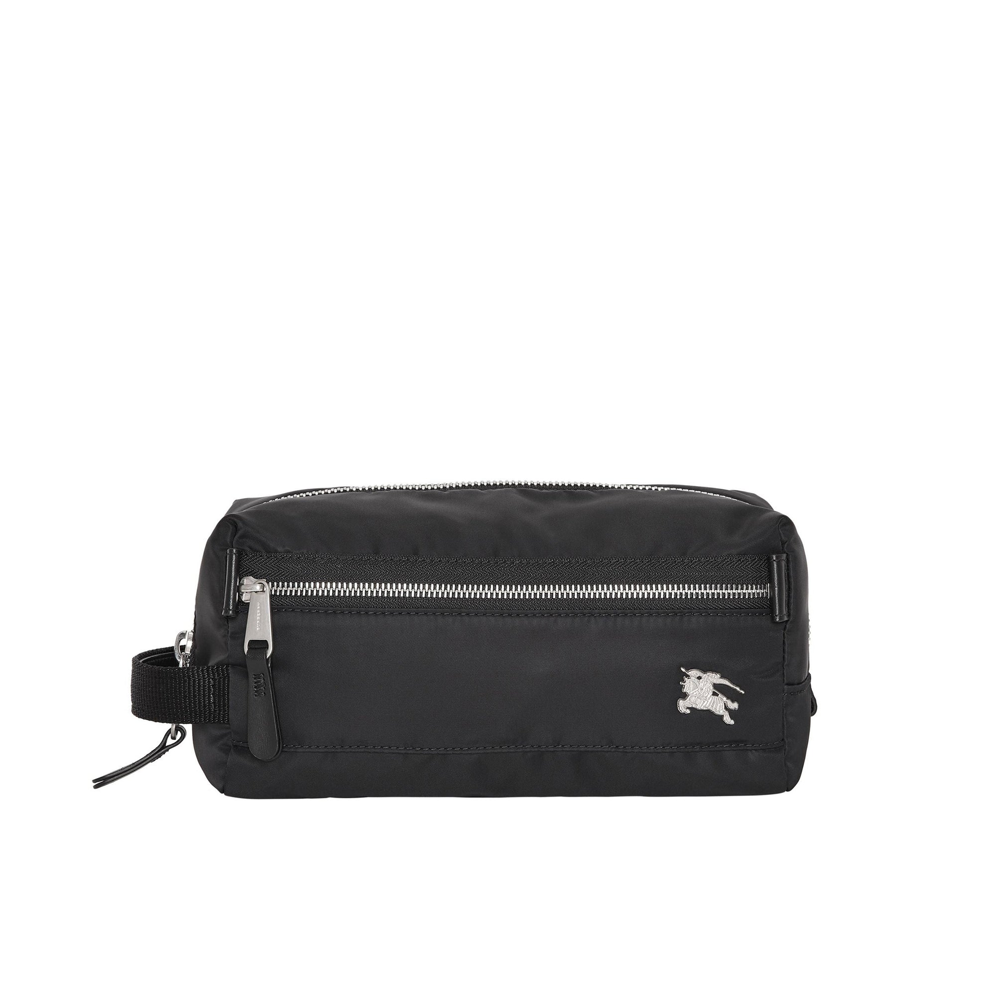 Pochette en cuir à emblème du cavalier - Black