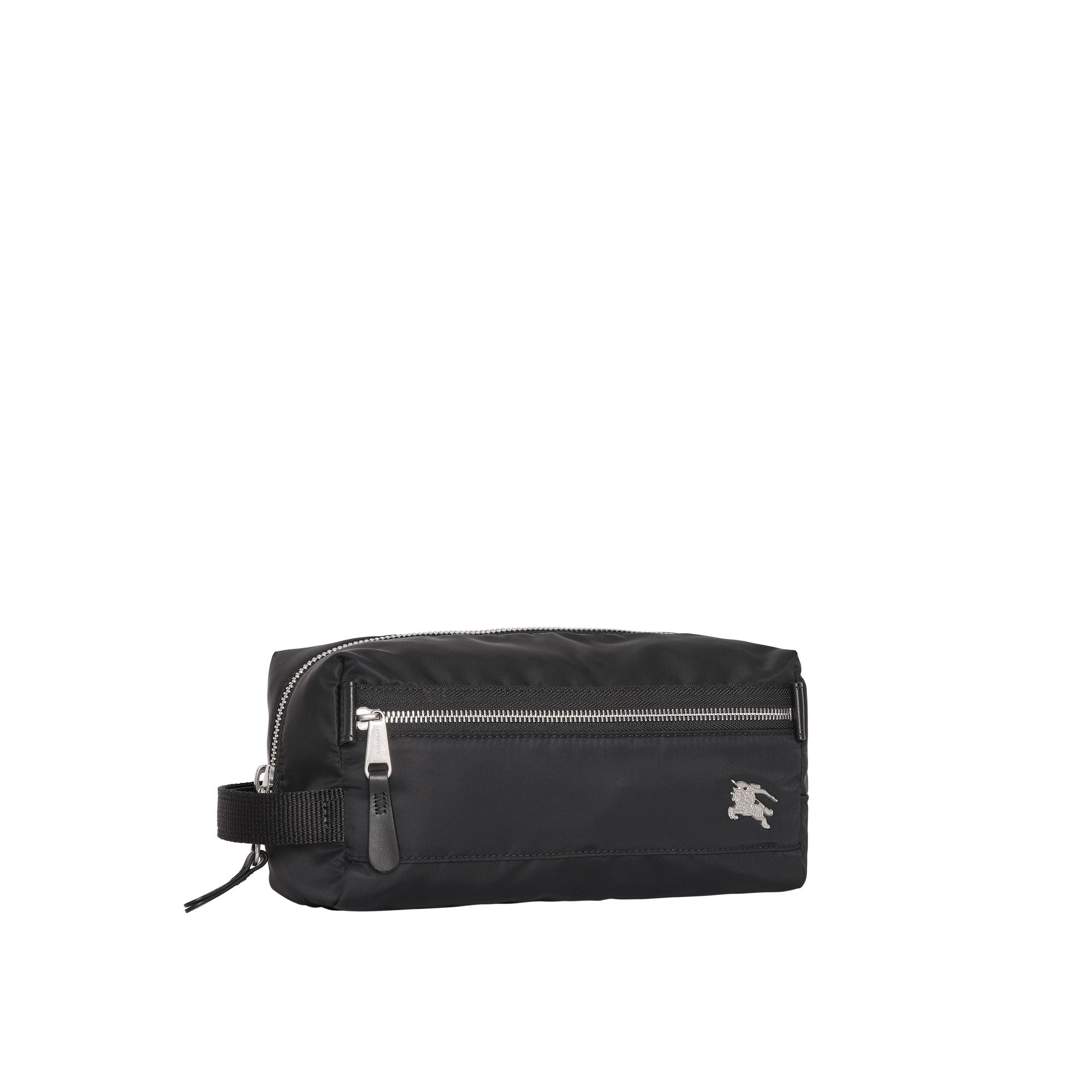 Pochette en cuir à emblème du cavalier - Black