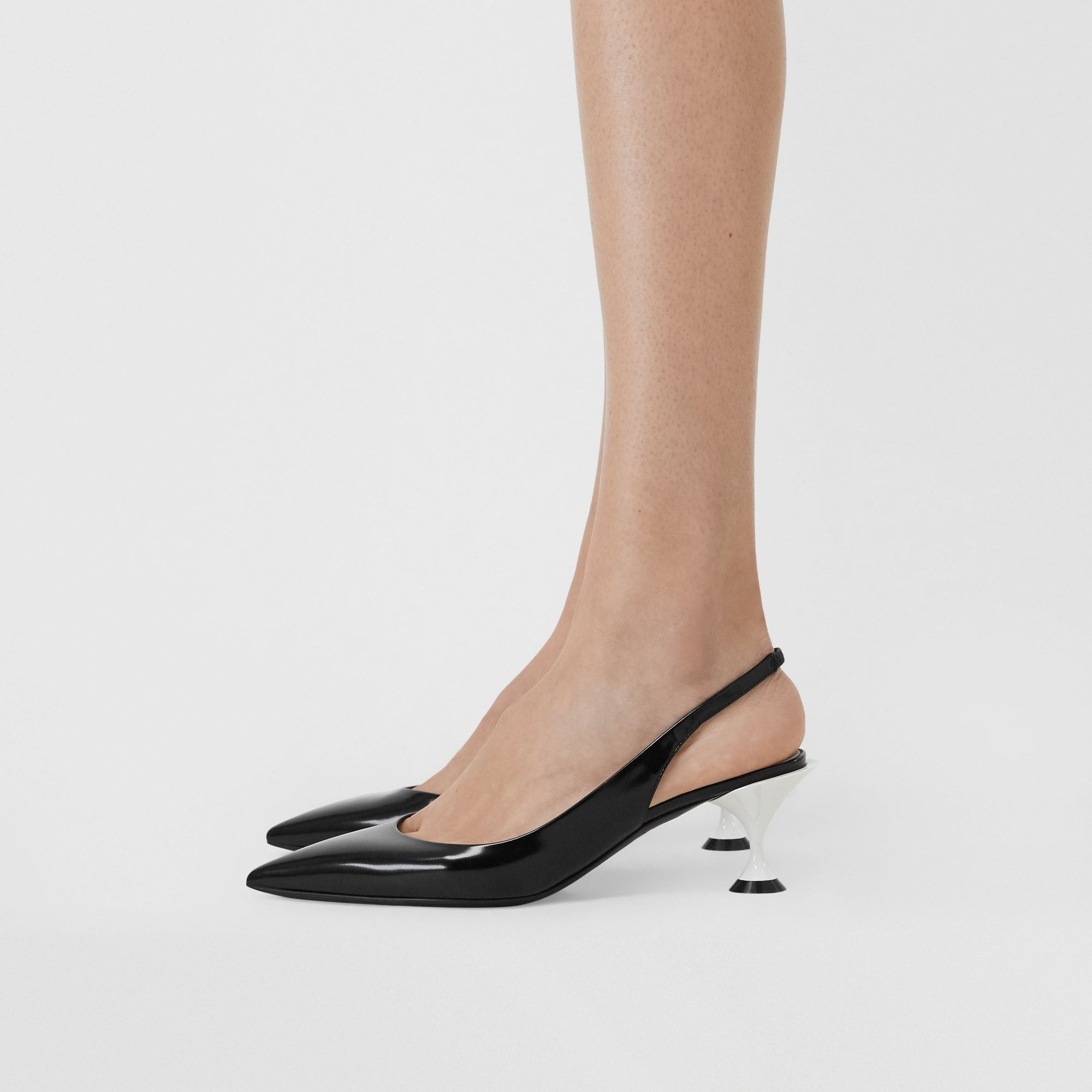 Escarpins en cuir à talon ouvert - Black