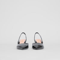 Escarpins en cuir à talon ouvert - Black